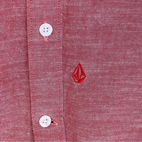 Volcom Flats Long Sleeve Button Front Shirt Pocket Surf Classic Fit West Coast M - Picture 2 of 7